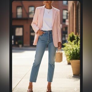 VTG Lauren Ralph Lauren 100% Silk Blazer – Pastel Blush Pink